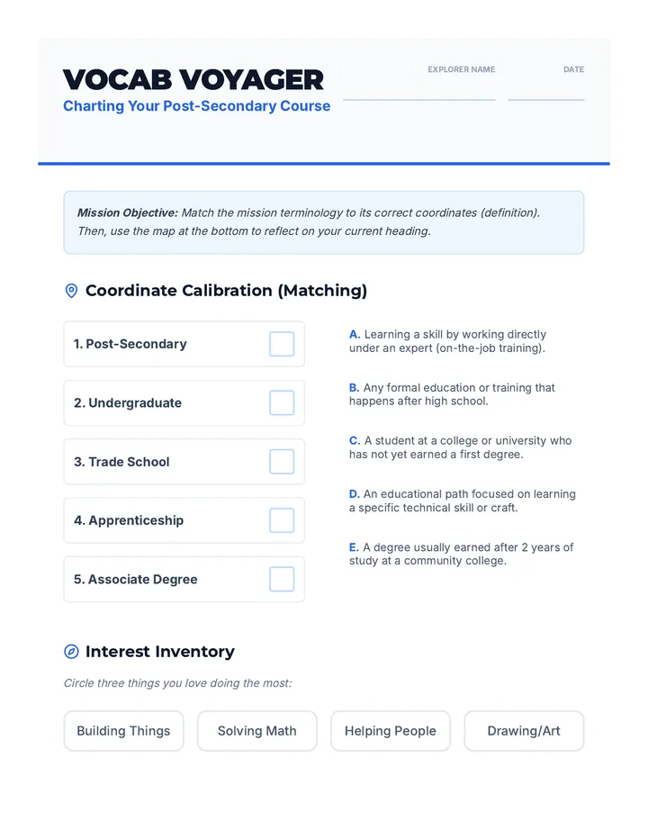 Vocab Voyager Worksheet