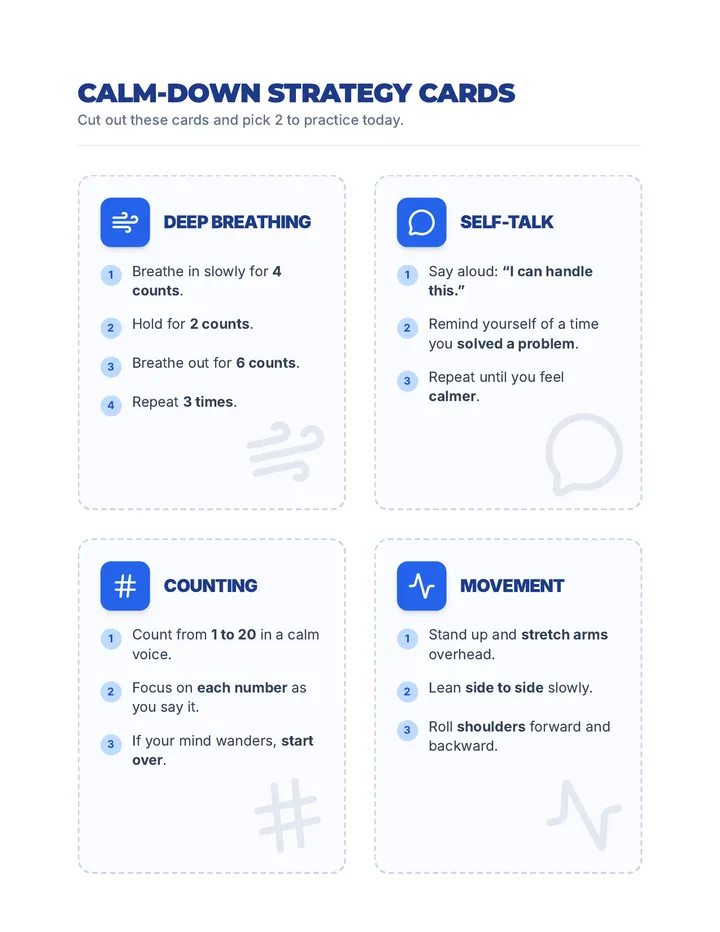 Calm-Down Strategy Cards