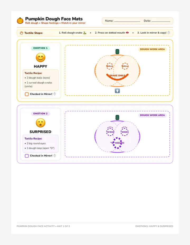 Pumpkin Dough Face Activity