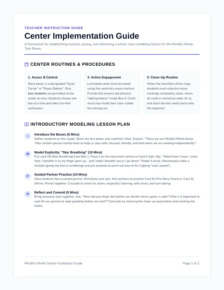 Task Box Teacher Guide