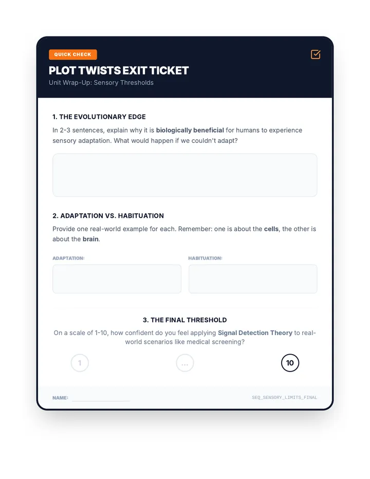 Plot Twists Exit Ticket
