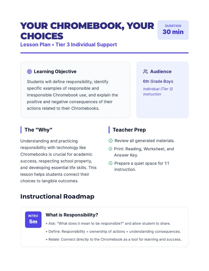 Choice Roadmap Lesson Plan