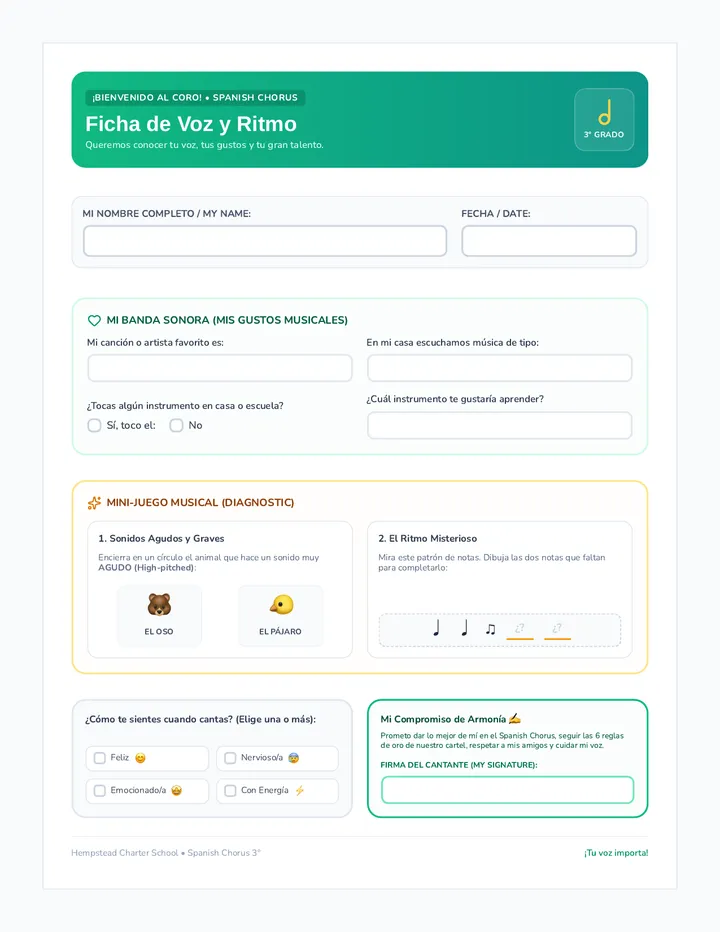 Voces Unidas Student Intake
