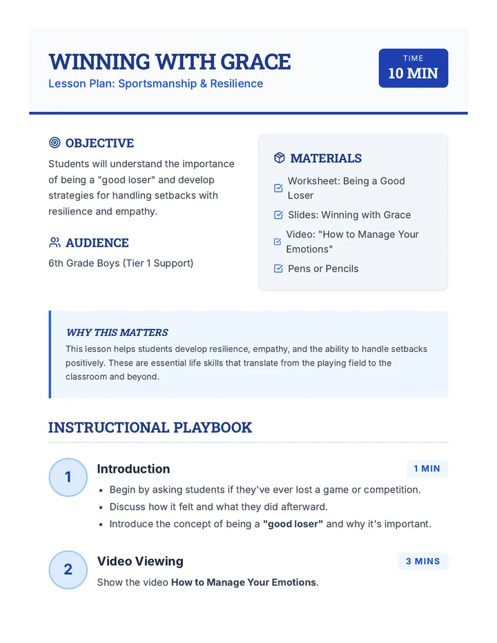 Winning Lessons Winning with Grace • Lesson • Lenny.com