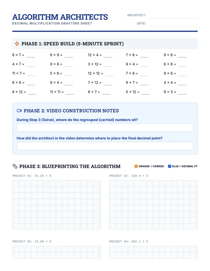 Algorithm Architects Worksheet