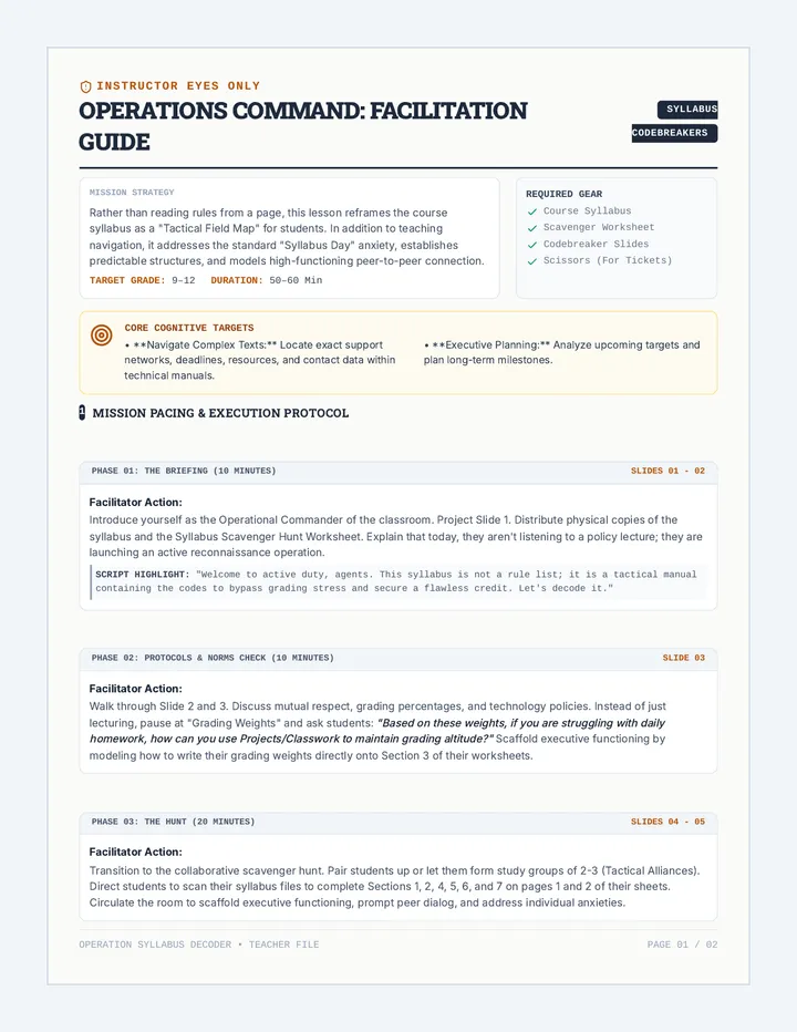 Codebreakers Teacher Guide