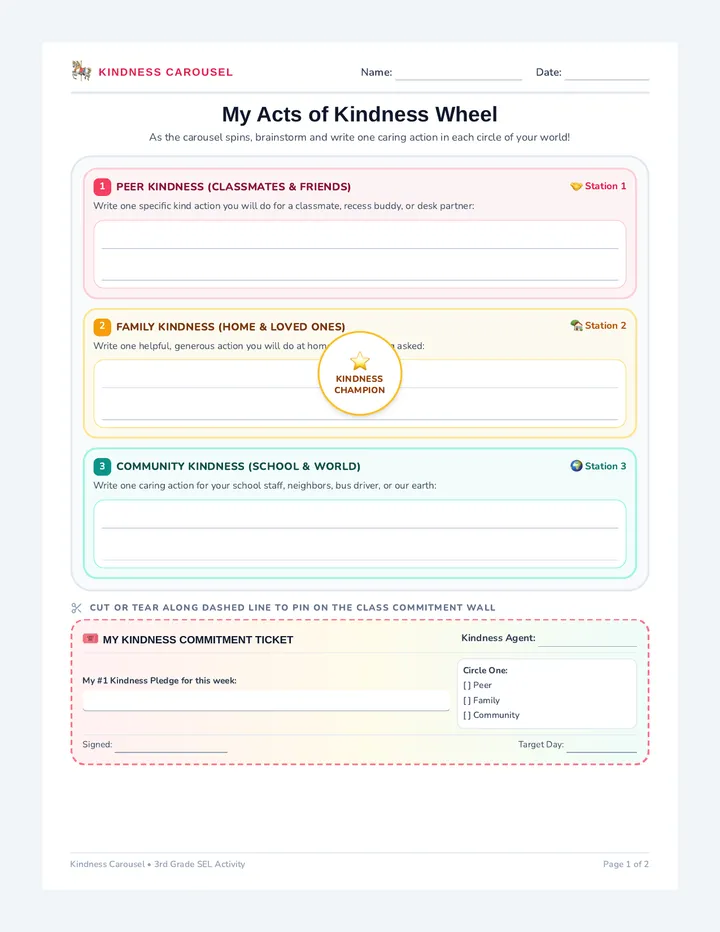 Acts of Kindness Wheel Activity