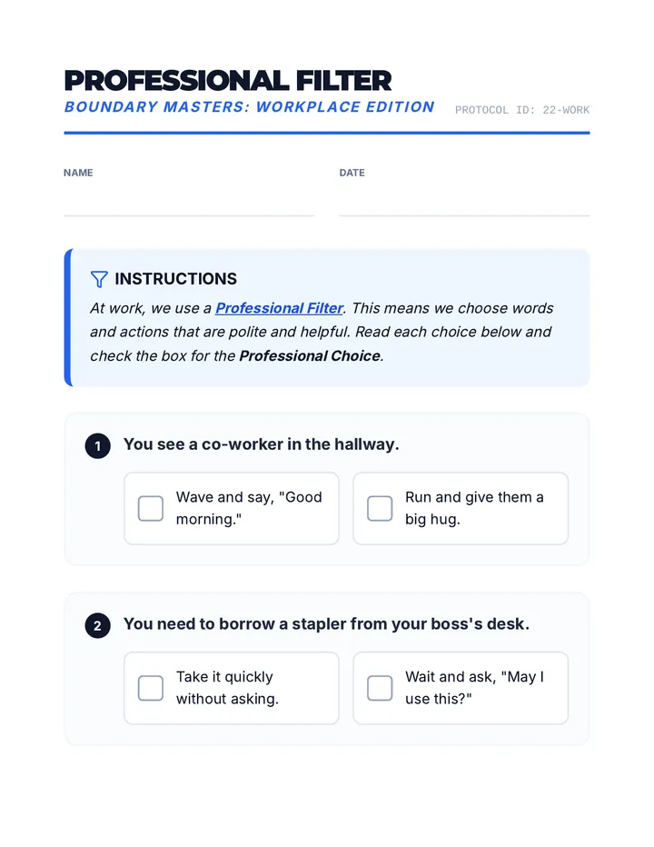 Professional Filter Worksheet