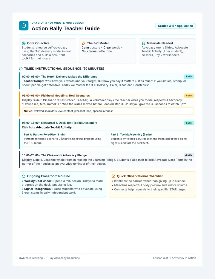 Action Rally Teacher Guide