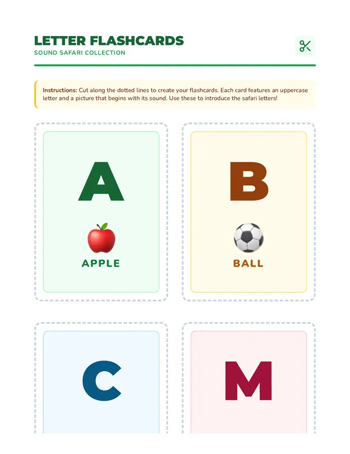 Letter Flashcards Worksheet