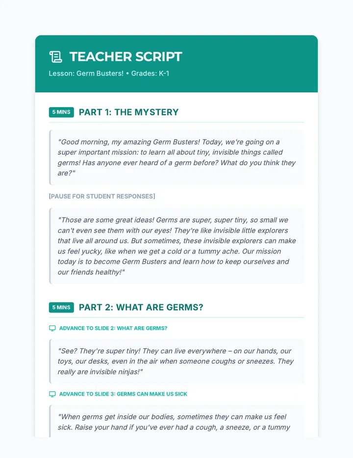 Germ Busters Script