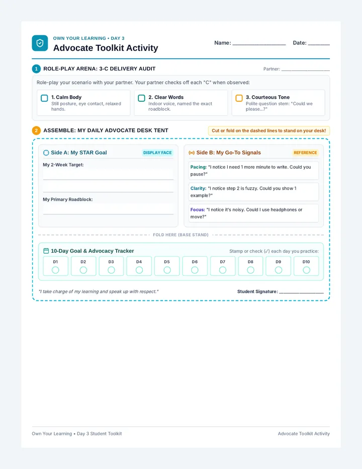Advocate Toolkit Activity