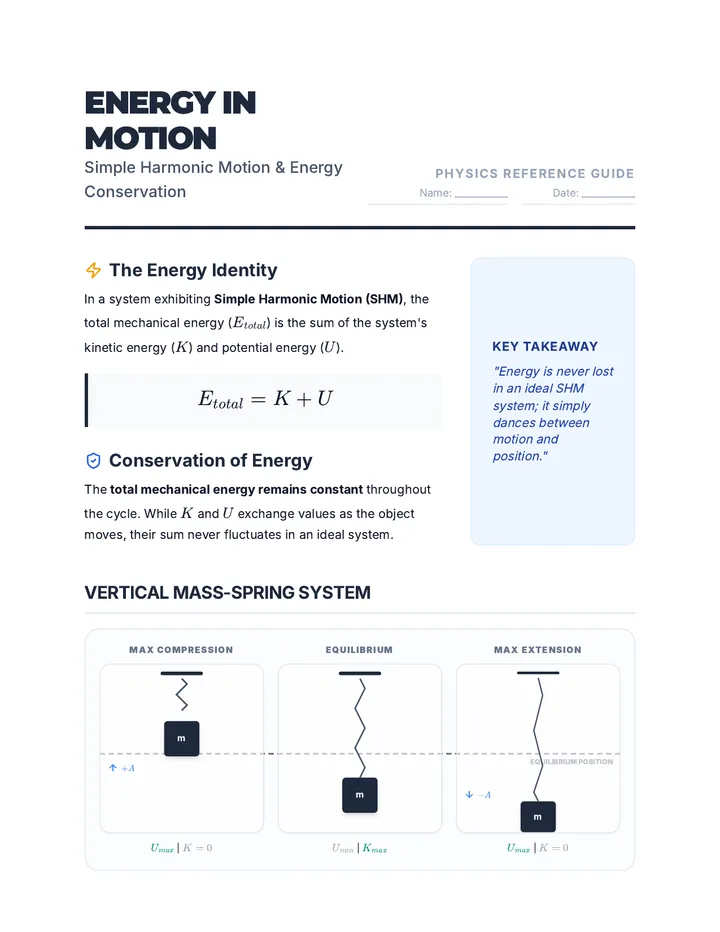 Energy Balance Reading Page