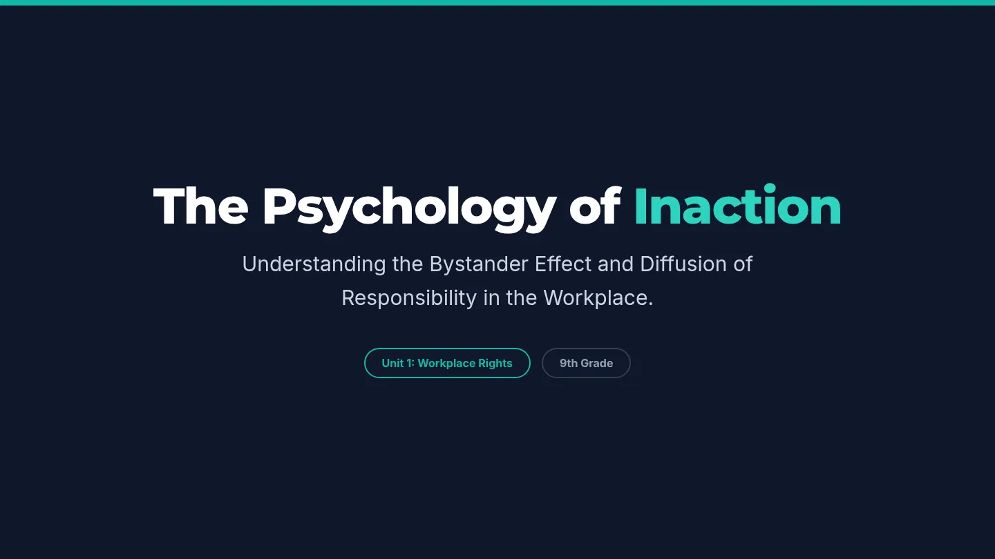 Bystander Psychology Slides