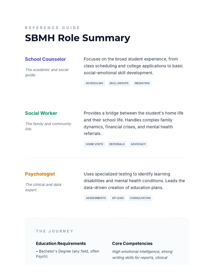 SBMH Role Handout