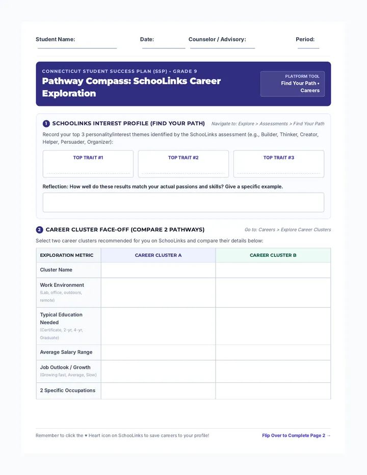 Pathway Compass Student Worksheet