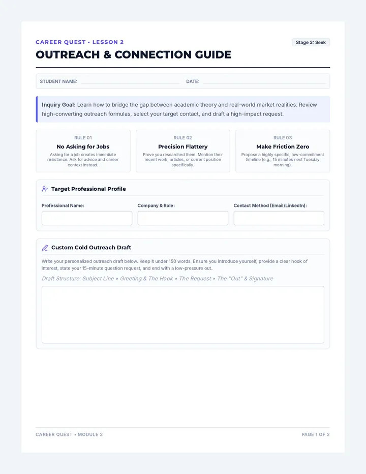 Outreach Connection Handout