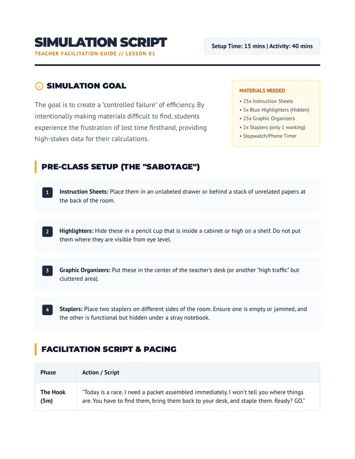Simulation Script Teacher Guide