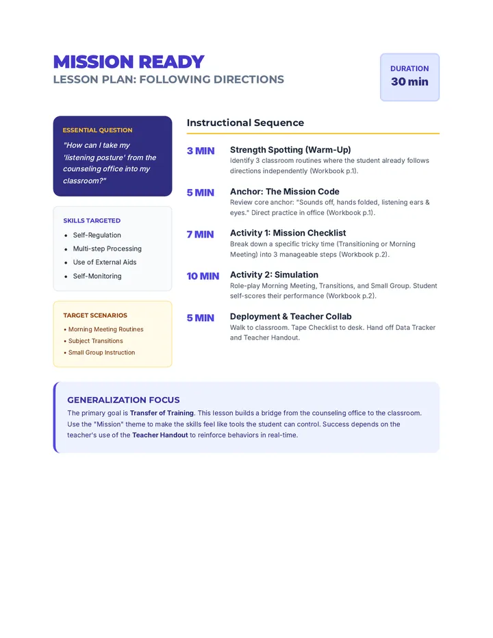 Mission Ready Lesson Plan