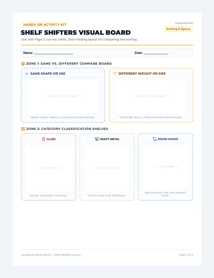 Shelf Shifters Sorting Cards