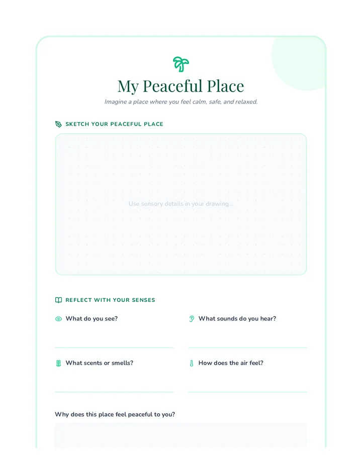 My Peaceful Place Prompt Journal