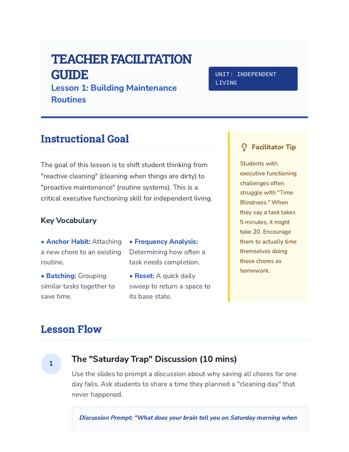 Routine Builder Facilitation Guide