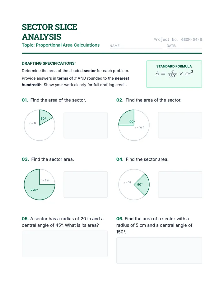 Sector Slice Worksheet