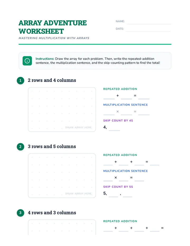 Array Worksheet