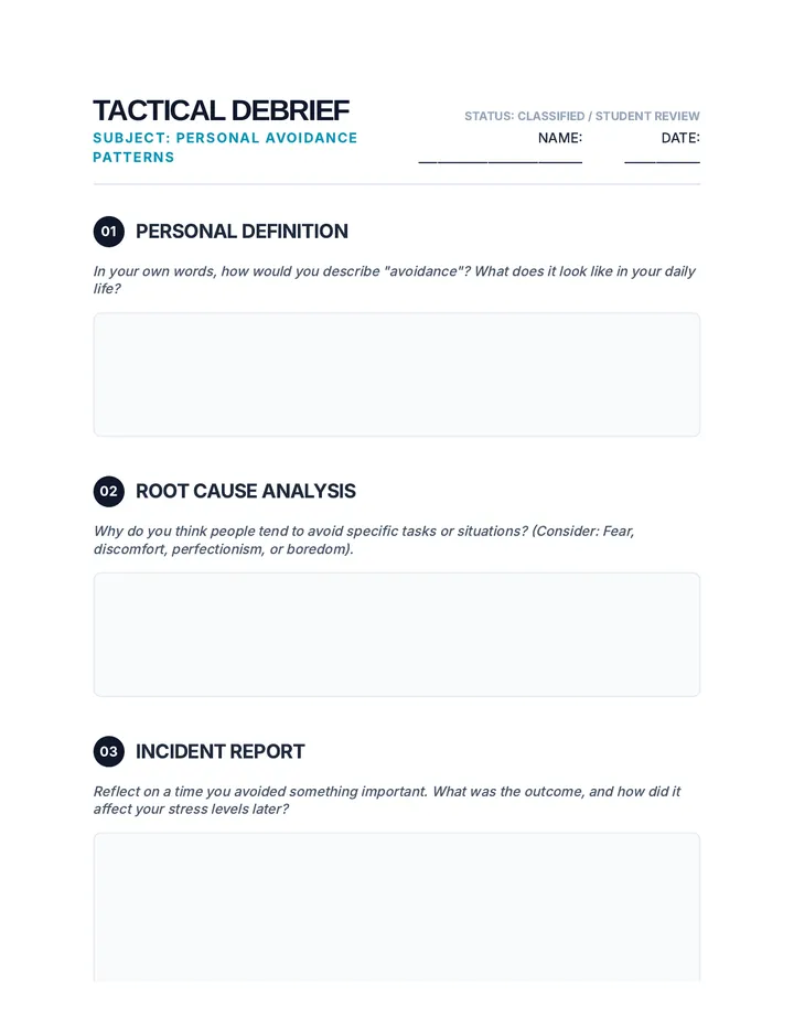 Tactical Debrief Worksheet