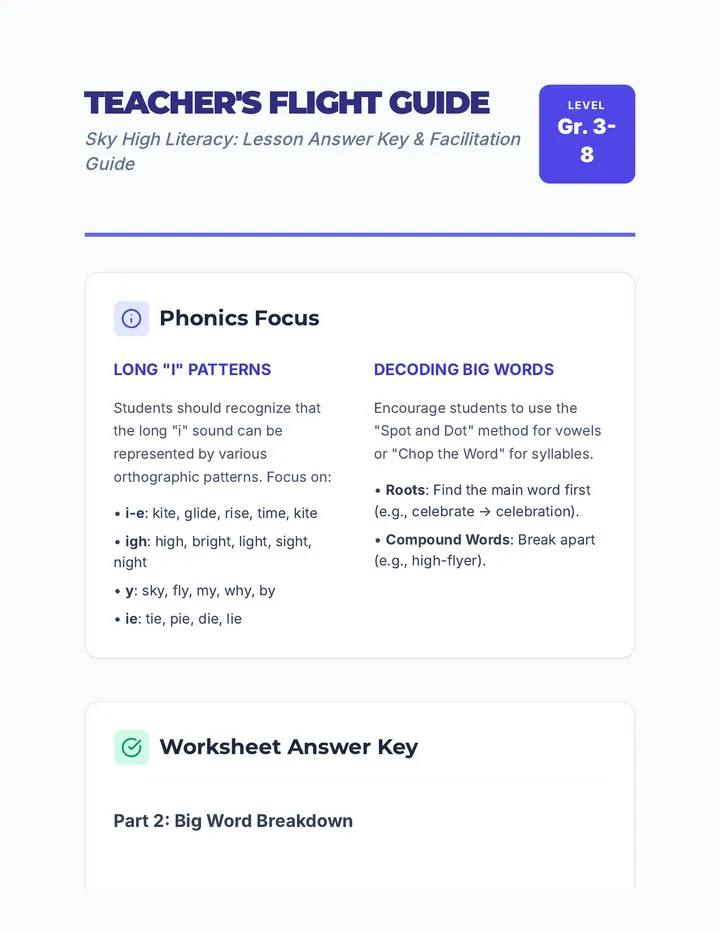 Sky High Teacher Guide