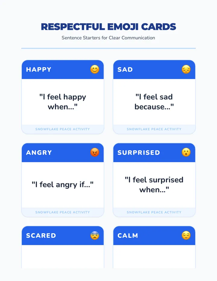 Respectful Communication Emoji Cards Activity