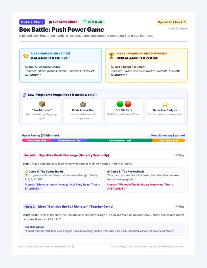 Push Power Teacher Plan