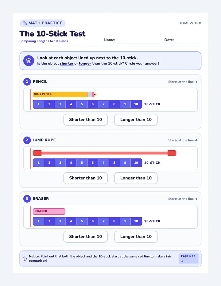 Ten Stick Test Homework