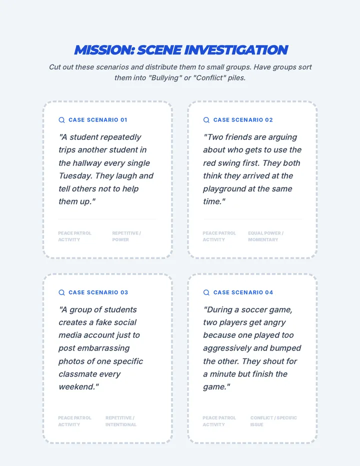 Scenario Investigation Cards
