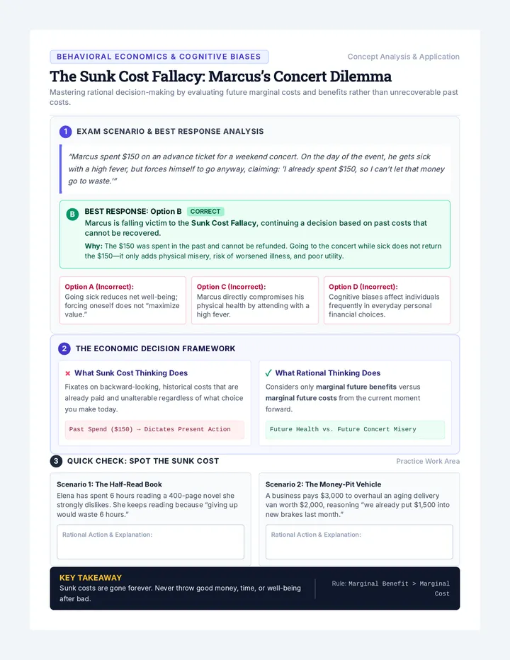 Sunk Cost Analysis Handout