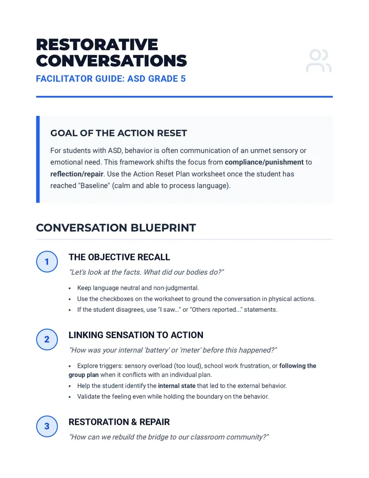 Facilitator Guide Restorative Conversation