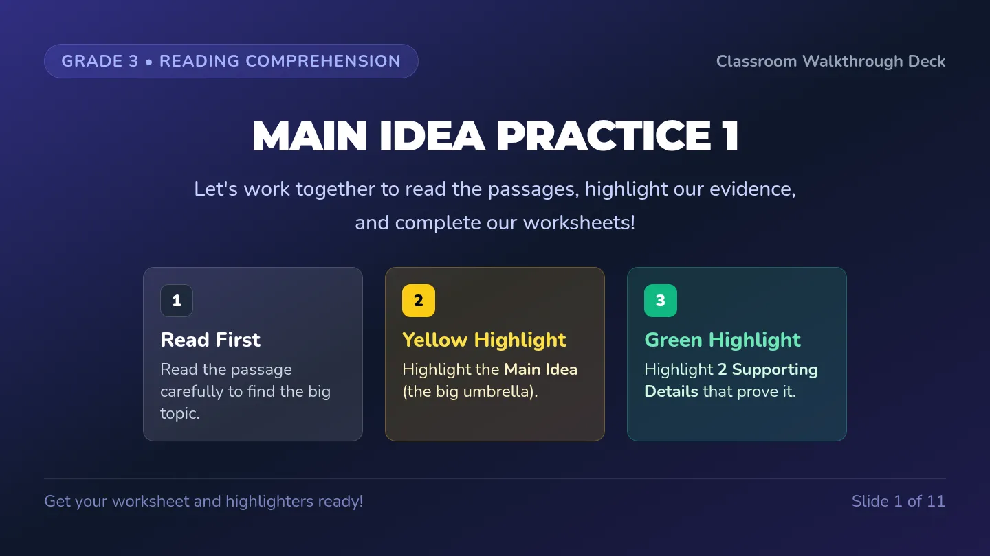 Main Idea Practice 1 Slides