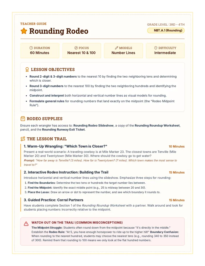 Rounding Rodeo Lesson Plan