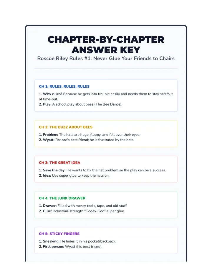 Chapter Worksheets Answer Key