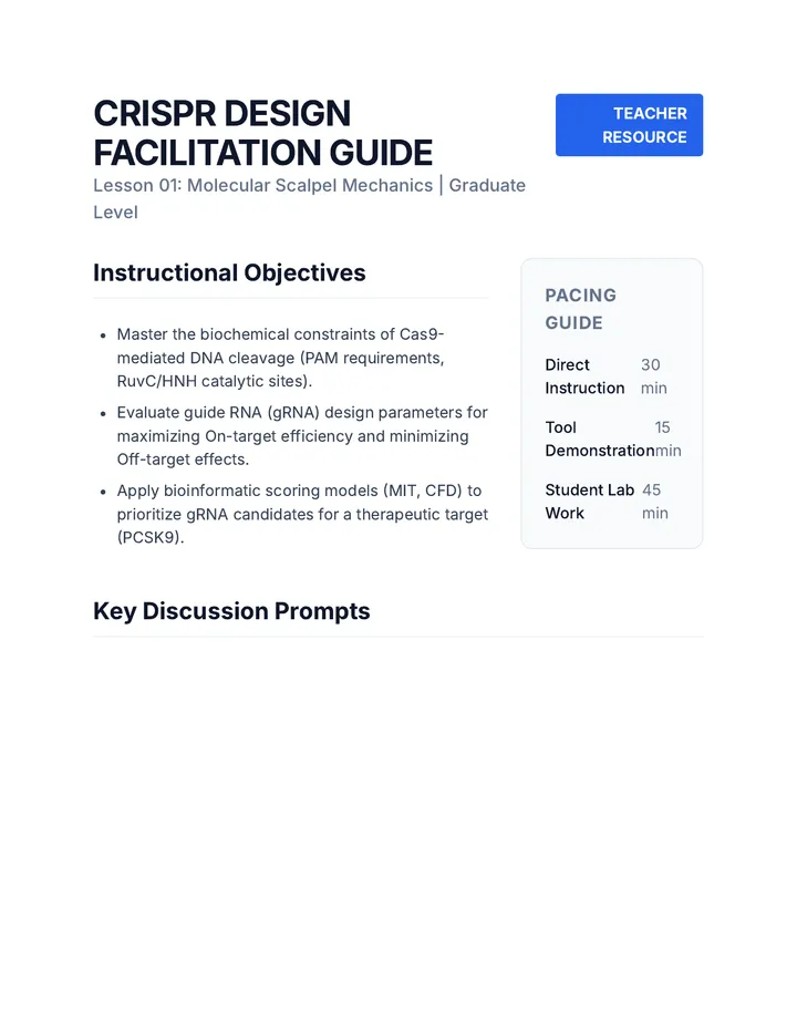 CRISPR Design Facilitation Guide