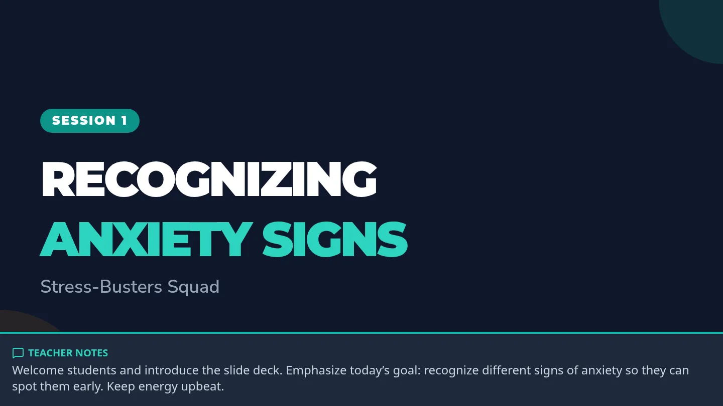 Anxiety Signs Presentation Slides