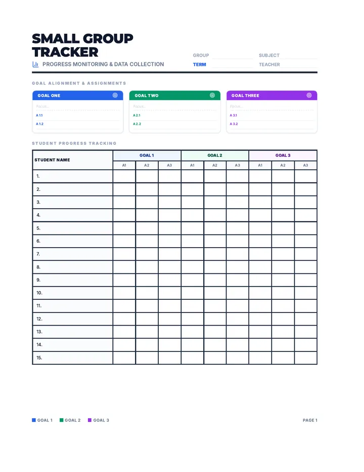 Small Group Tracker Document