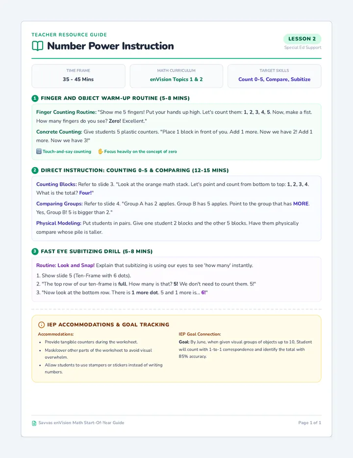 Number Power Teacher Guide
