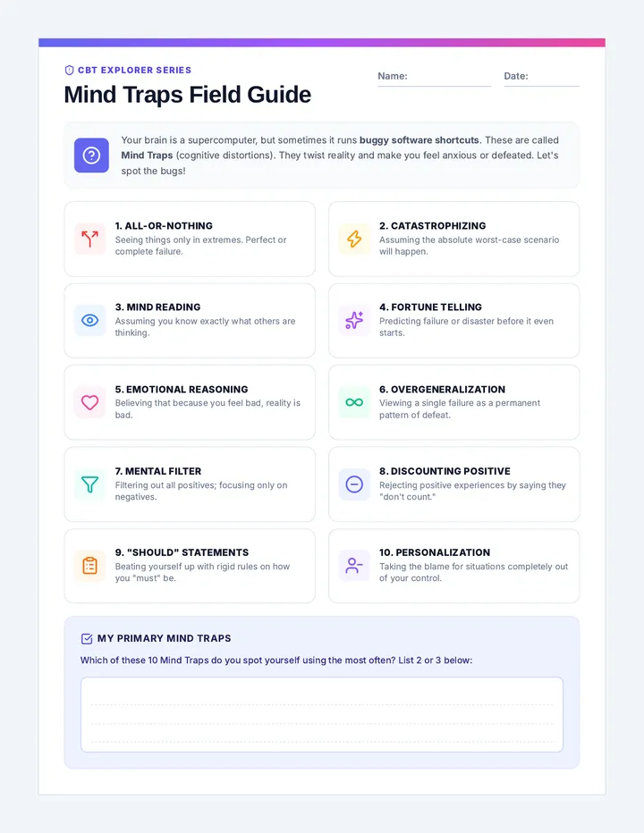 Mind Traps Worksheet