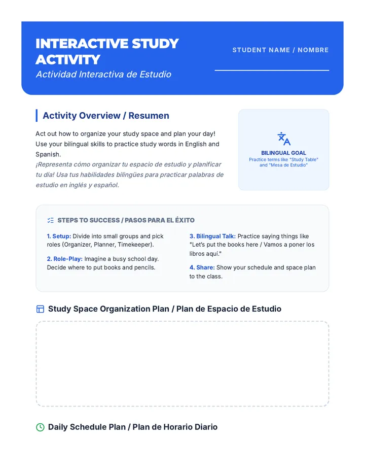 Study Skills Practice Activity