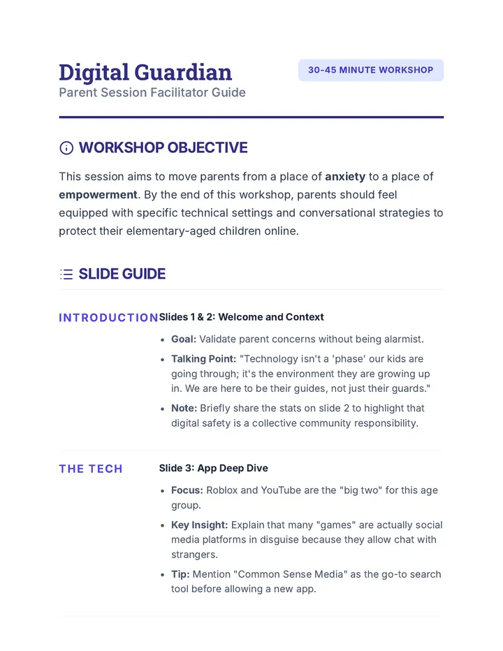 Digital Guardian Facilitator Guide