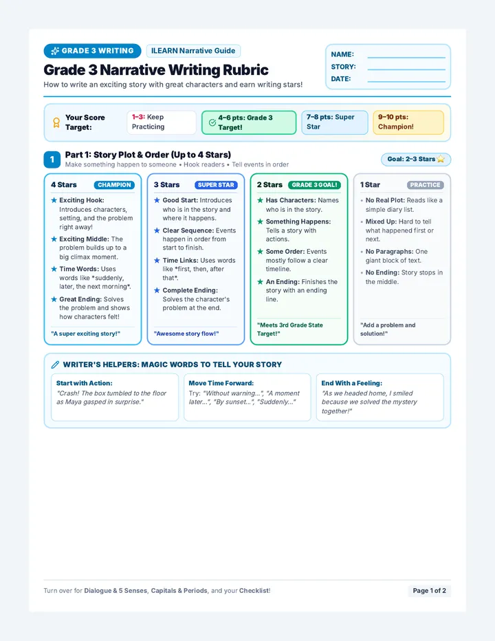 Grade 3 Narrative Rubric