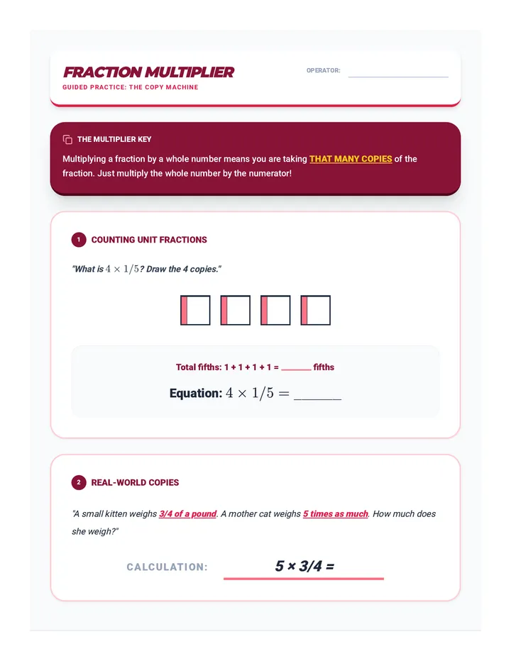 Fraction Multiplier Guided Practice