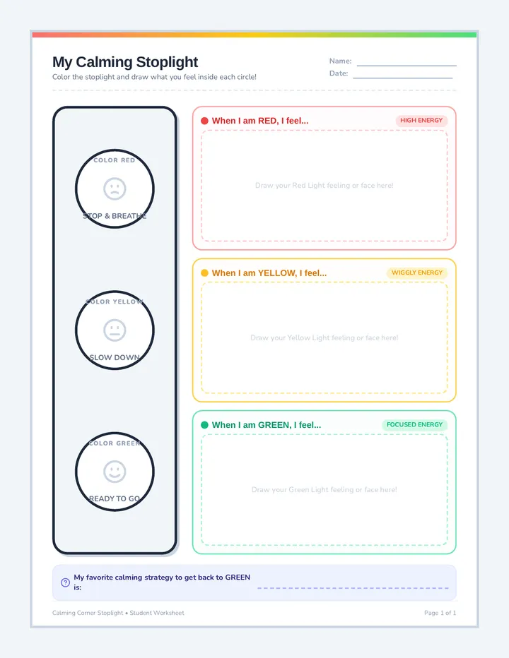 My Stoplight Worksheet