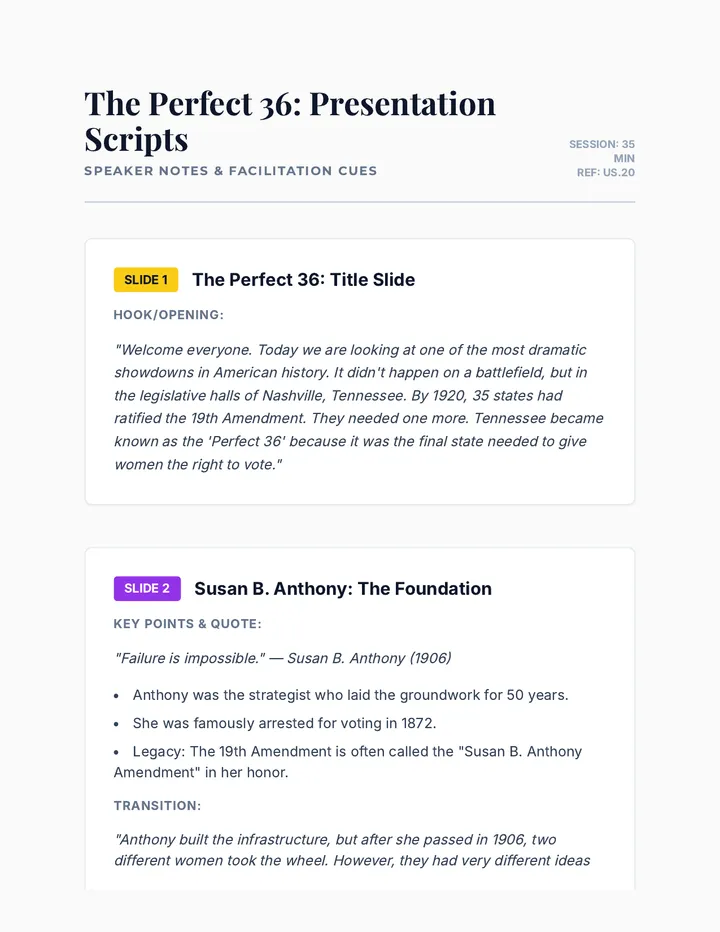Perfect 36 Speaker Notes